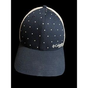 Columbia Hat PFG Adult Women’s Blue White Polka Dot Hat Mesh Back SnapBack